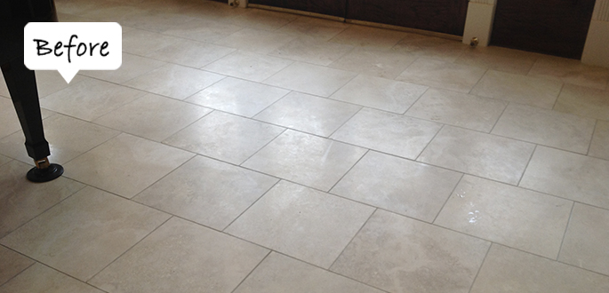 Sir Grout Atlanta Travertine Before Honing and Polishing