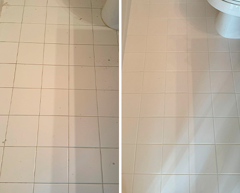 Bathroom Floor Restored by Our Tile and Grout Cleaners in Duluth, GA