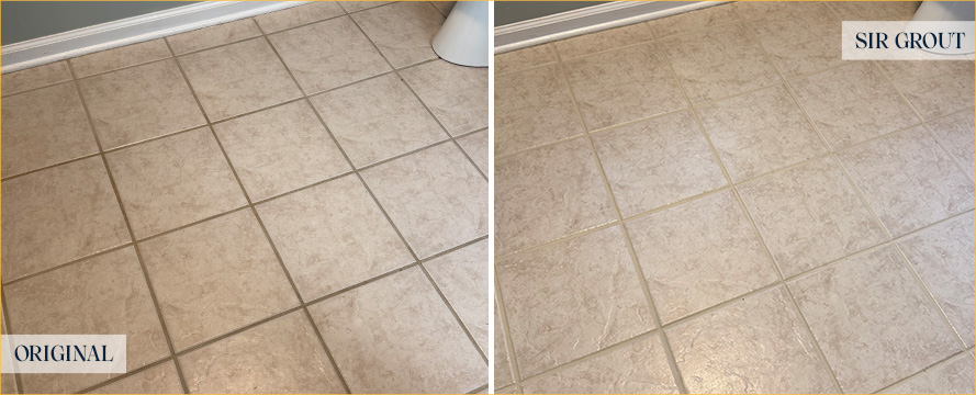 Floor Before and After a Superb Grout Cleaning in Acworth, GA