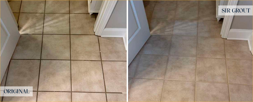 Floor Before and After a Flawless Grout Cleaning in Atlanta, GA