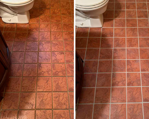 Floor Before and After a Grout Cleaning in Atlanta, GA