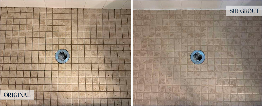 Shower Before and After a Grout Cleaning in Atlanta, GA