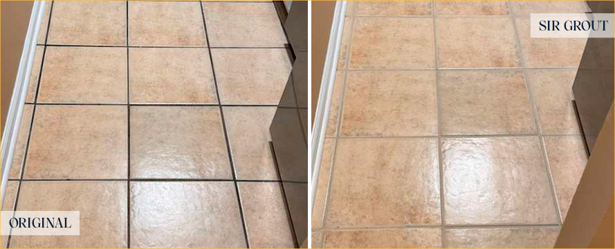Floor Before and After a Flawless Grout Cleaning in Marietta, GA