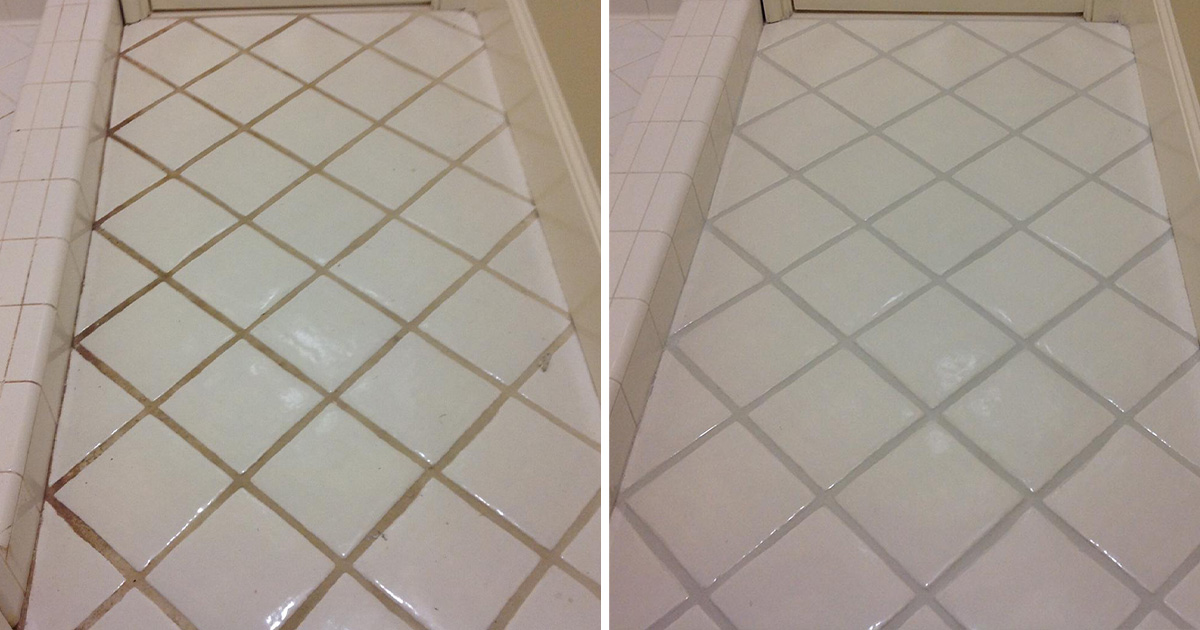 See How a Grout Sealing Procedure Completely Changed the Appearance of