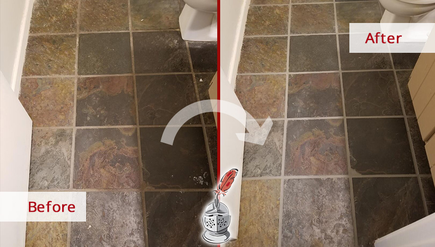 Before and after Picture of This Bathroom Floor in Norcross, GA