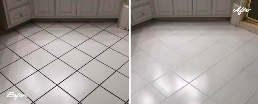 Bathroom Floors Before and After Our Grout Cleaning Service in Atlanta, GA