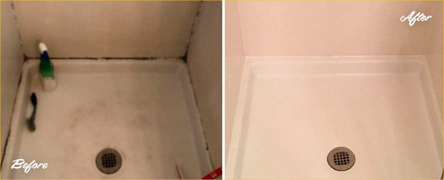 Before and After Our Grout Cleaning Service in Ellenwood, GA