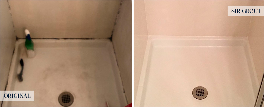 Before and After Our Grout Cleaning Service in Ellenwood, GA