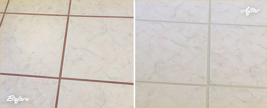 Before and After Our Bathroom Grout Cleaning in Mableton, GA