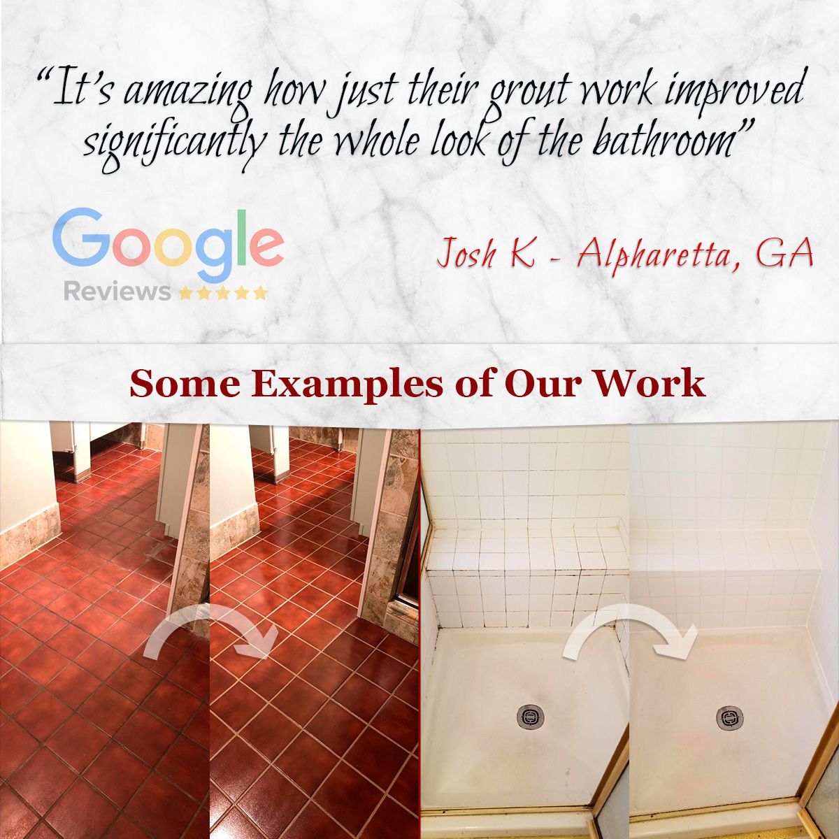 It's amazing how just their grout work improved significantly the whole look of the bathroom