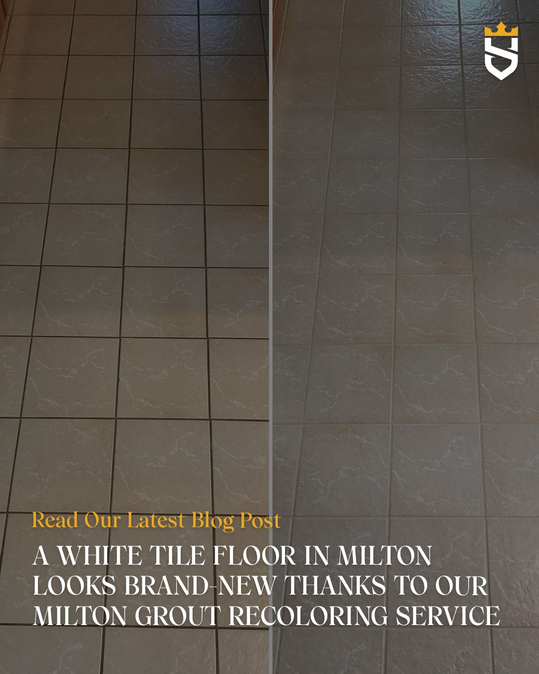 A White Tile Floor in Milton Looks Brand-New Thanks to Our Grout Recoloring Service