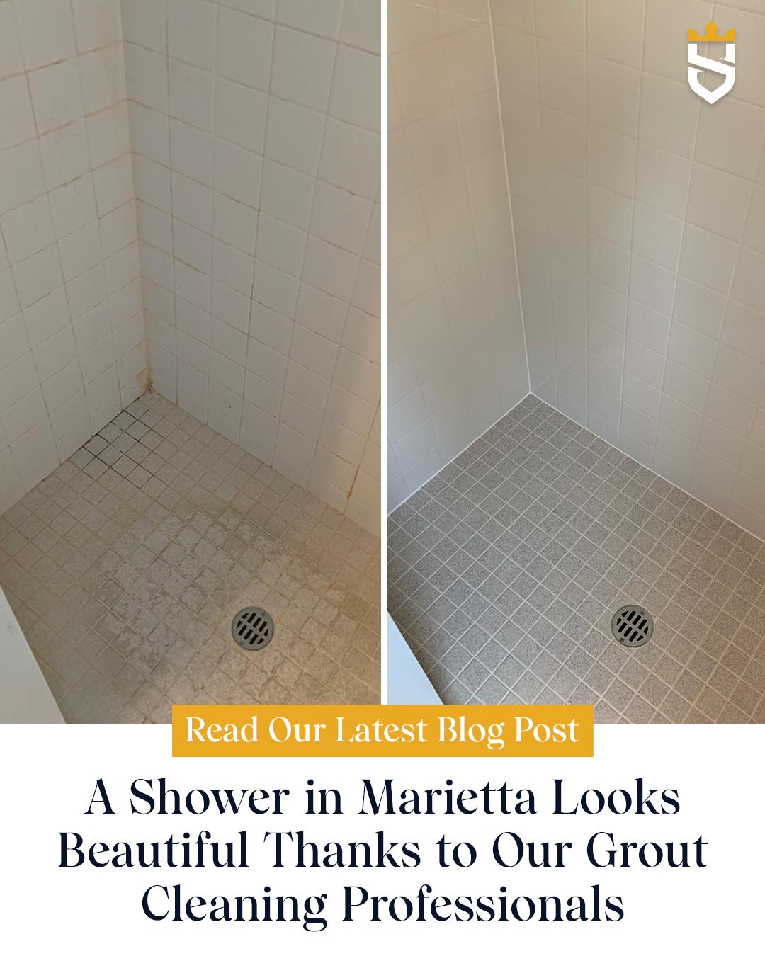 A shower in Marietta looks beautiful thanks to our grout cleaning professionals
